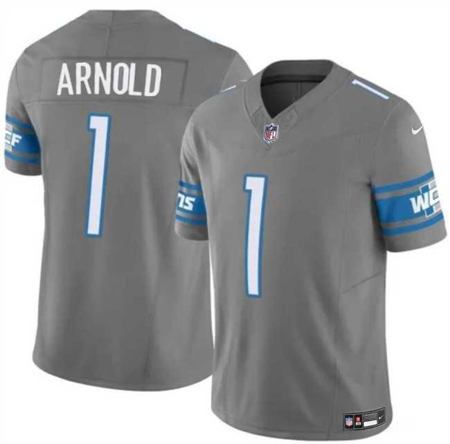 Youth Detroit Lions #1 Terrion Arnold Gray 2024 Draft F.U.S.E. Vapor Untouchable Limited Stitched Jersey Dzhi